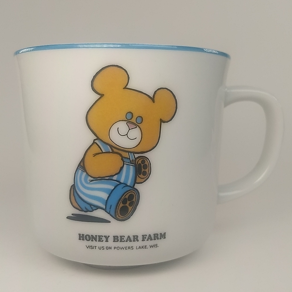 Honey Bear Farm Japanese Bone China mug, Powers Lake WI '70s Logo mug